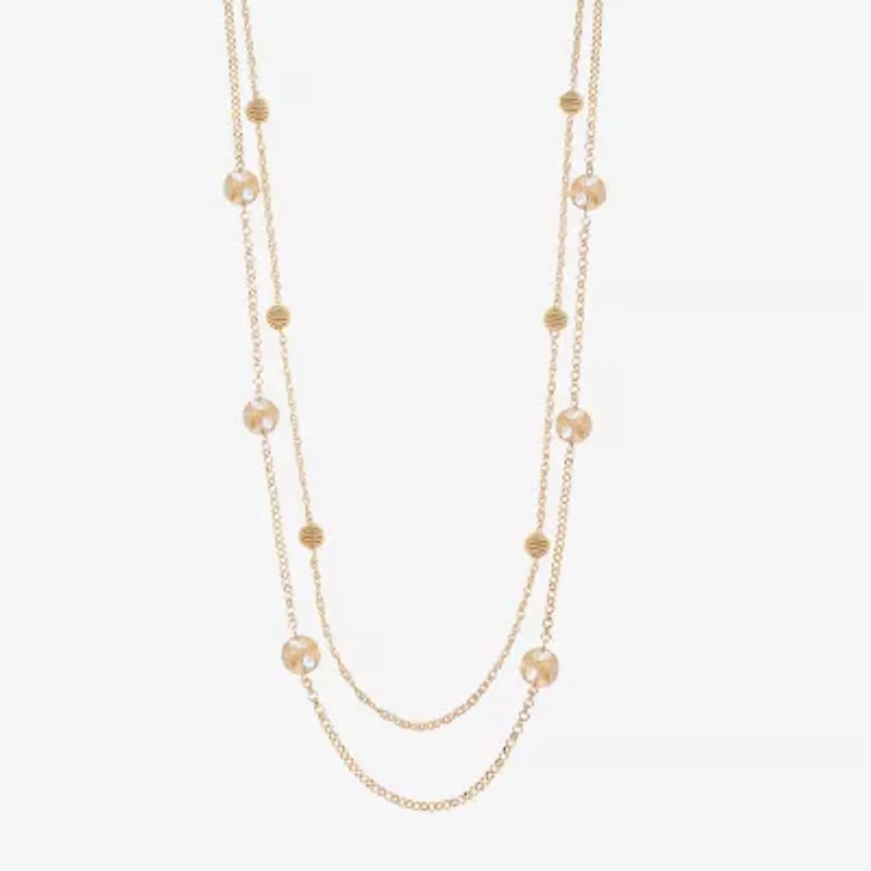 Monet® Blue Stone Silver-Tone Station Necklace