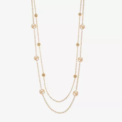 Monet® Blue Stone Silver-Tone Station Necklace