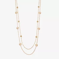Monet® Blue Stone Silver-Tone Station Necklace