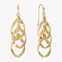 Liz Claiborne Twsited Orbital Womens Hypoallergenic Drop Earrings
