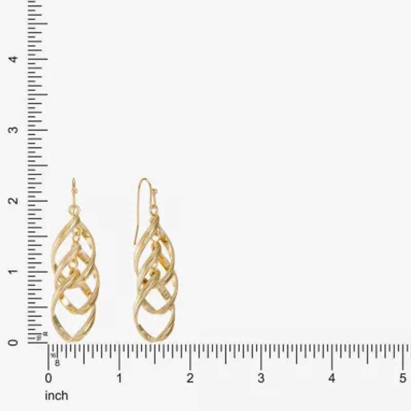 Liz Claiborne Twsited Orbital Womens Hypoallergenic Drop Earrings