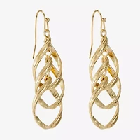 Liz Claiborne Twsited Orbital Womens Hypoallergenic Drop Earrings