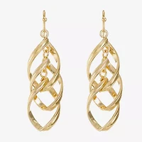 Liz Claiborne Twsited Orbital Womens Hypoallergenic Drop Earrings