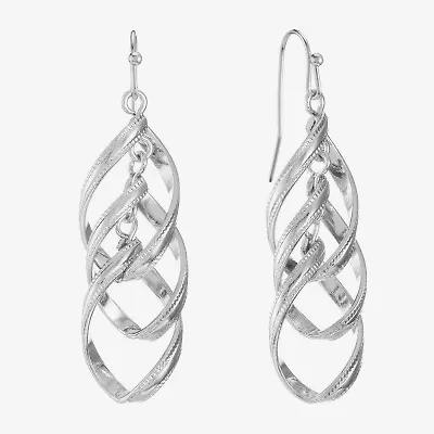 Liz Claiborne Twsited Orbital Womens Hypoallergenic Drop Earrings