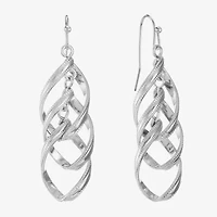 Liz Claiborne Twsited Orbital Womens Hypoallergenic Drop Earrings