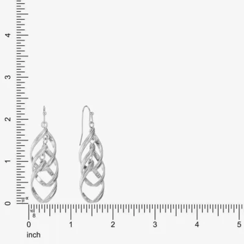 Liz Claiborne Twsited Orbital Womens Hypoallergenic Drop Earrings