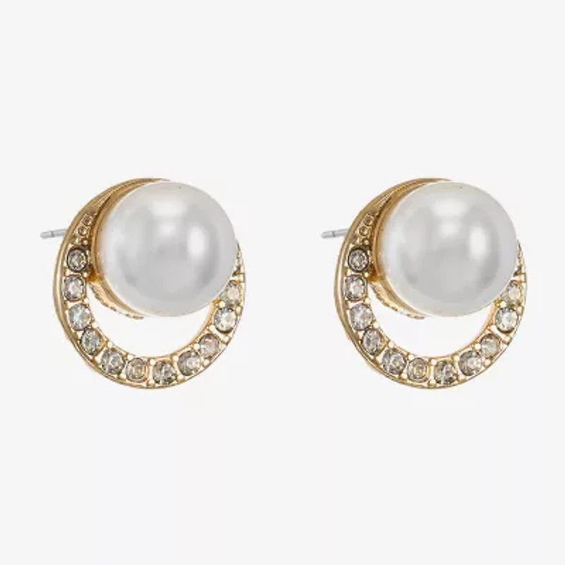 Monet Jewelry Simulated Pearl 15.7mm Stud Earrings
