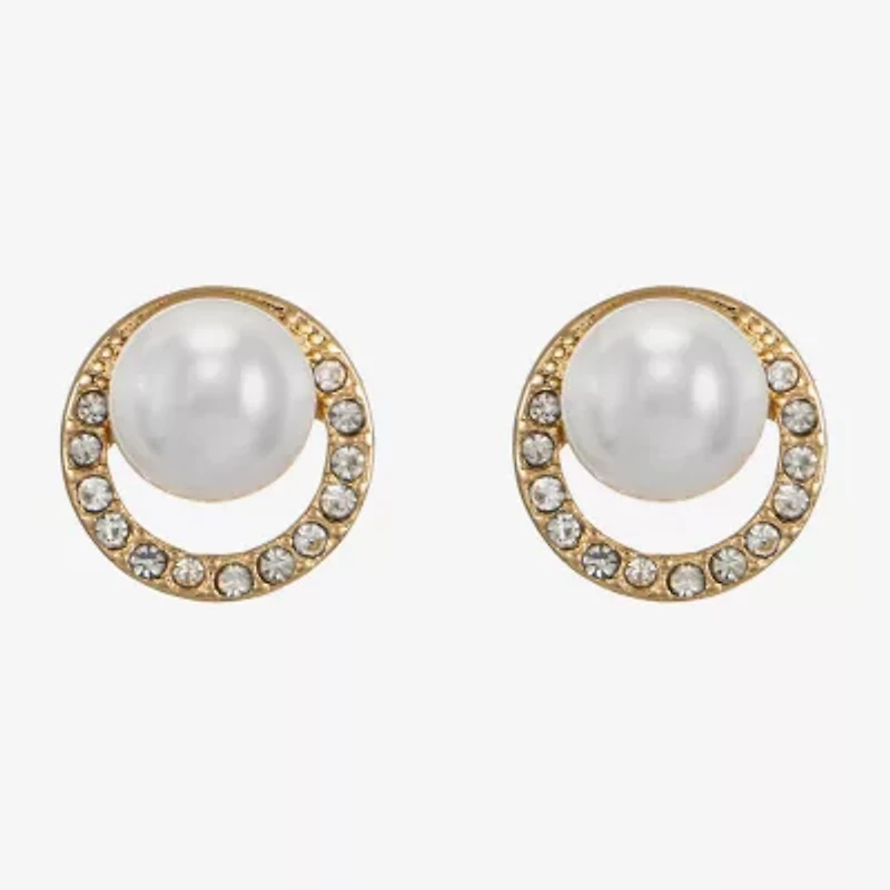 Monet Jewelry Simulated Pearl 15.7mm Stud Earrings