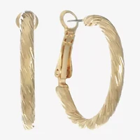 Monet Jewelry Gold Tone Womens 22mm Hypoallergenic Hoop Earrings