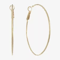 Monet Jewelry Gold Tone Thin Womens 52mm Hypoallergenic Hoop Earrings