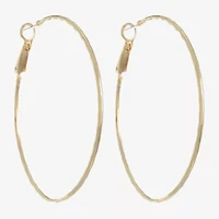 Monet Jewelry Gold Tone Thin Womens 52mm Hypoallergenic Hoop Earrings