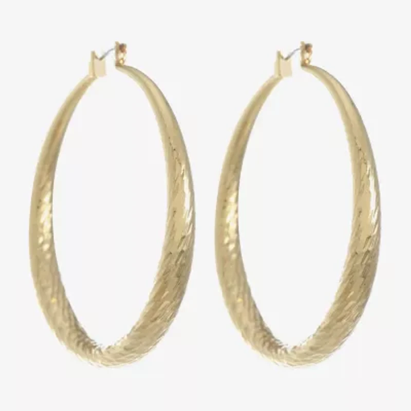Monet Jewelry Womens 53mm Hypoallergenic Hoop Earrings