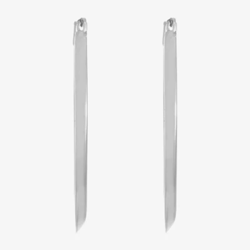 Monet Jewelry Silver Tone Oval Womens 40mm Hypoallergenic Hoop Earrings