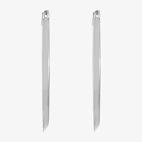 Monet Jewelry Silver Tone Oval Womens 40mm Hypoallergenic Hoop Earrings