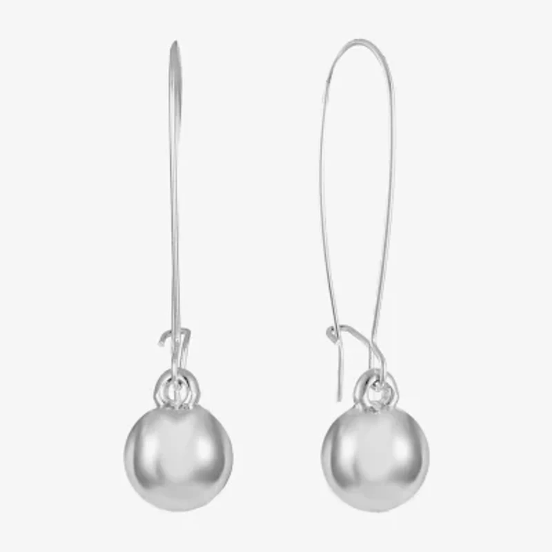 Liz Claiborne® Silver-Tone Bead Drop Earrings