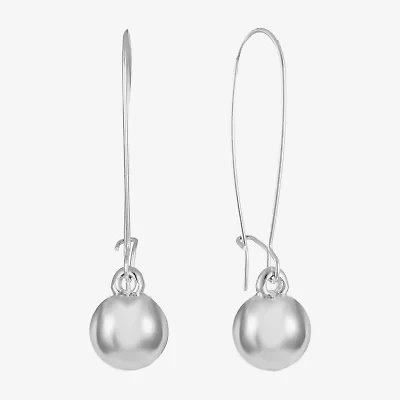 Liz Claiborne® Silver-Tone Bead Drop Earrings