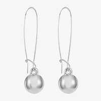 Liz Claiborne® Silver-Tone Bead Drop Earrings