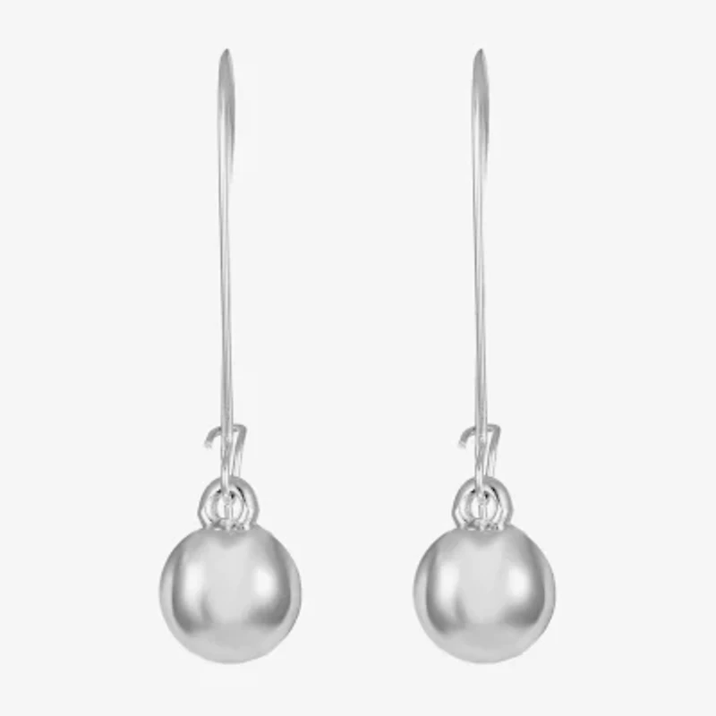 Liz Claiborne® Silver-Tone Bead Drop Earrings