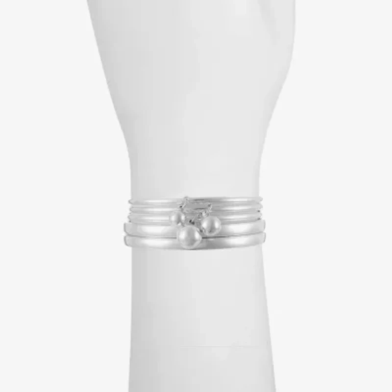 Liz Claiborne® Charm Silver-Tone 5-pc. Bangle Set