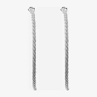 Monet Jewelry Silver Tone Twist Womens 61mm Hypoallergenic Hoop Earrings