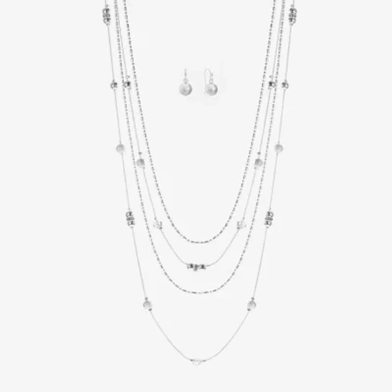 Liz Claiborne Multi-Strand Necklace And Drop Earring Womens 2-pc. Jewelry Set