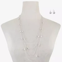 Liz Claiborne Multi-Strand Necklace And Drop Earring Womens 2-pc. Jewelry Set