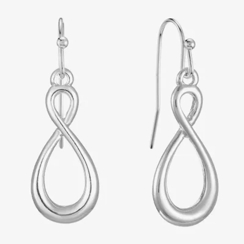 Liz Claiborne Silver Tone Womens Drop Earrings