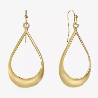 Liz Claiborne Gold Tone Teardrop Womens Drop Earrings