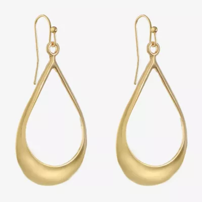Liz Claiborne Gold Tone Teardrop Womens Drop Earrings