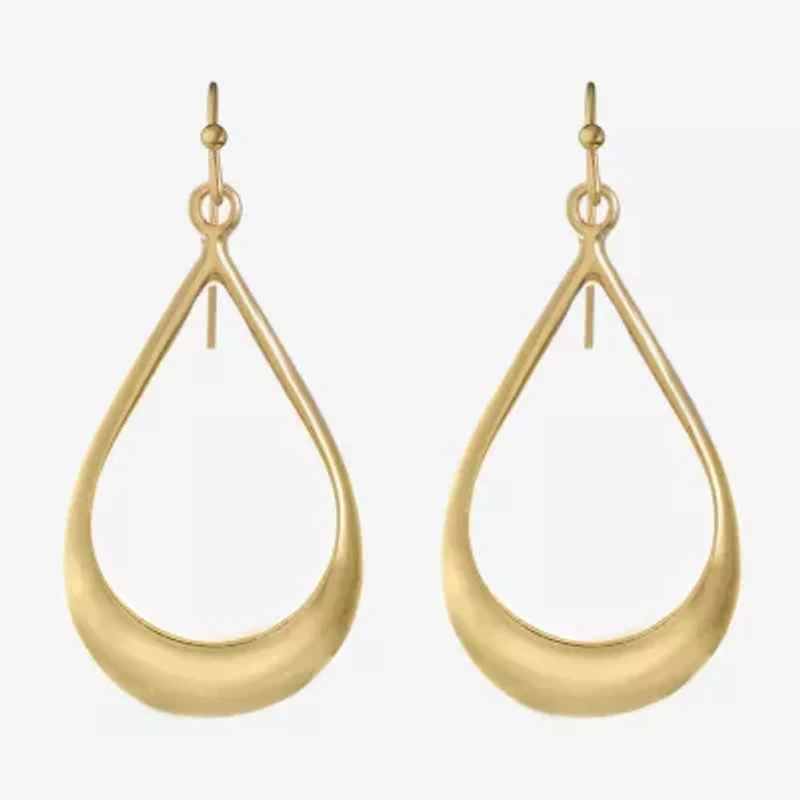 Liz Claiborne Gold Tone Teardrop Womens Drop Earrings