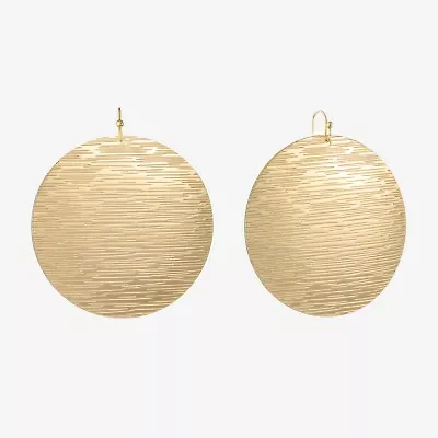 Liz Claiborne Gold Tone Round Womens Drop Earrings