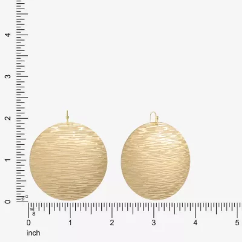 Liz Claiborne Gold Tone Round Womens Drop Earrings