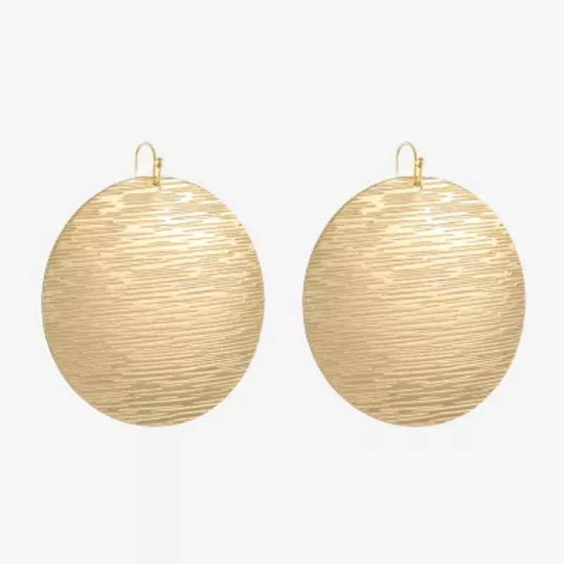 Liz Claiborne Gold Tone Round Womens Drop Earrings