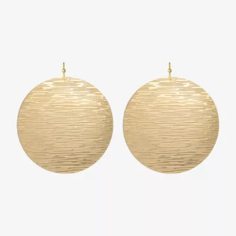 Liz Claiborne Gold Tone Round Womens Drop Earrings