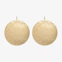 Liz Claiborne Gold Tone Round Womens Drop Earrings