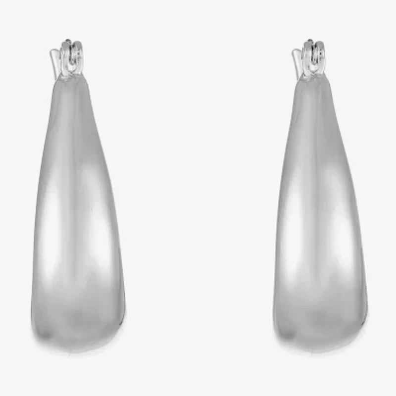 Liz Claiborne Hoop Earrings Silvertone