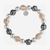 Liz Claiborne Tri Tone Womens White Stretch Bracelet
