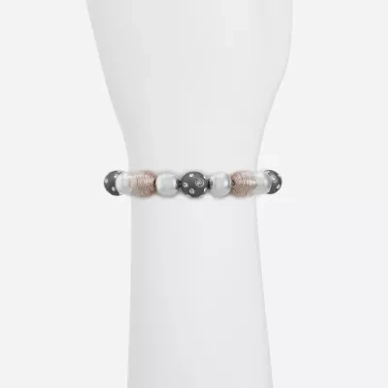 Liz Claiborne Tri Tone Womens White Stretch Bracelet