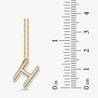 Initial Womens 1/10 CT. T.W. Natural White Diamond 10K Gold 18 Inch Pendant Necklace