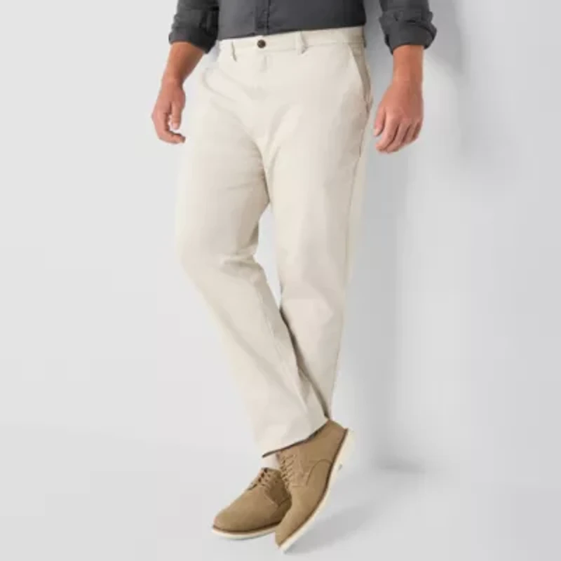 St. John's Bay Stretch Chino Mens Slim Fit Tall Flat Front Pant