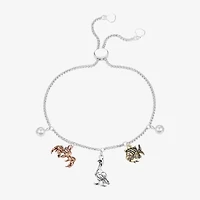 Disney Classics Womens White Simulated Pearl 14K Gold Over Brass 14k Rose Gold Over Brass Ariel Princess The Little Mermaid Bolo Bracelet