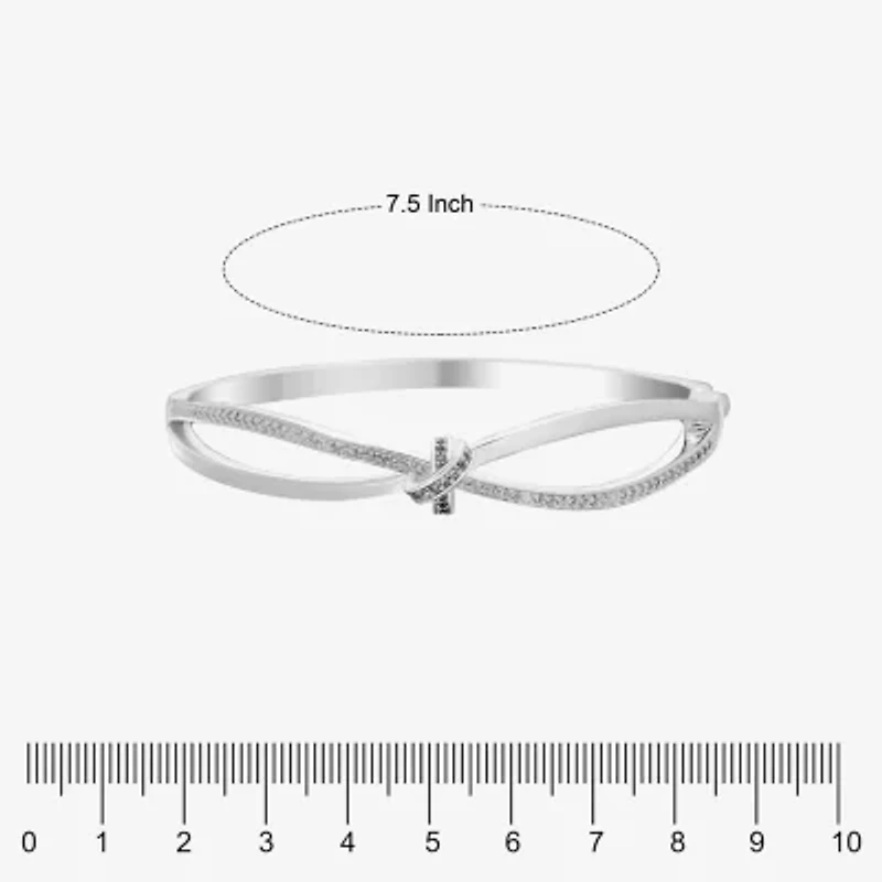 Sparkle Allure Womens Cubic Zirconia Pure Silver Over Brass Knot Bangle Bracelet