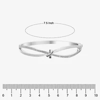 Sparkle Allure Womens Cubic Zirconia Pure Silver Over Brass Knot Bangle Bracelet