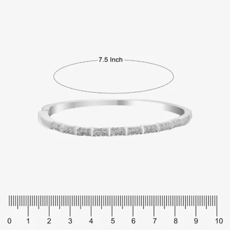 Sparkle Allure Womens Cubic Zirconia Pure Silver Over Brass Bangle Bracelet