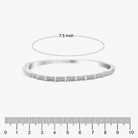 Sparkle Allure Womens Cubic Zirconia Pure Silver Over Brass Bangle Bracelet