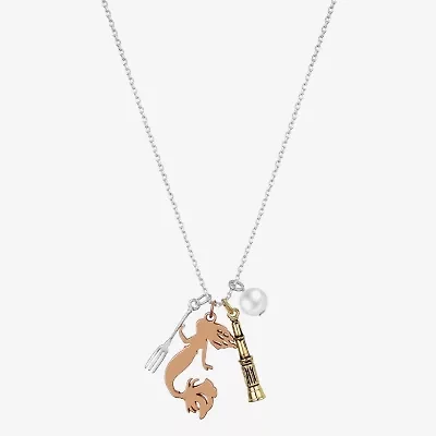 Disney Classics Charm Womens White Glass Simulated Pearl 14K Gold Over Brass 14k Rose Gold Over Brass 16 Inch Pendant Necklace