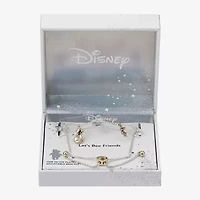Disney Classics Womens Cubic Zirconia 14K Gold Over Brass 14k Rose Gold Over Brass Heart Piglet Winnie The Pooh Bolo Bracelet