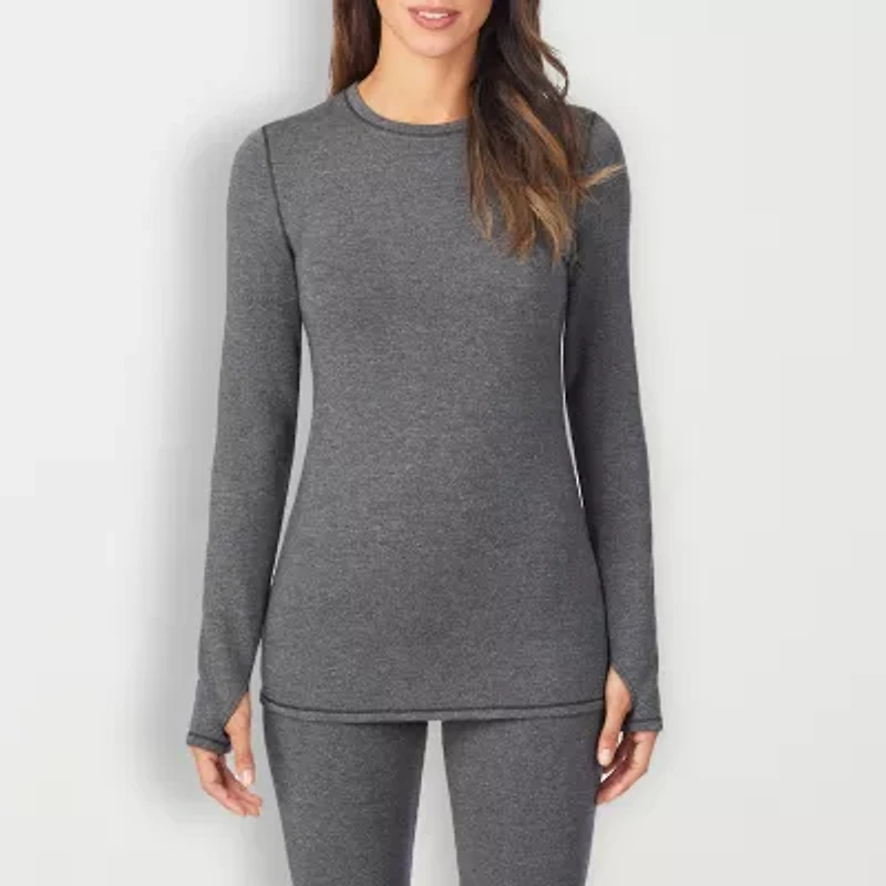 Cuddl Duds Womens Ultra Cozy Crew Neck Long Sleeve Thermal Shirt