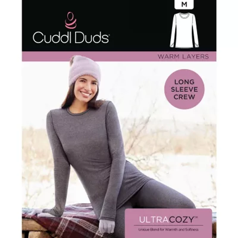 Cuddl Duds Womens Ultra Cozy Crew Neck Long Sleeve Thermal Shirt