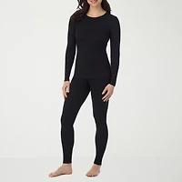 Cuddl Duds Womens Stretch Rib Crew Neck Long Sleeve Thermal Shirt
